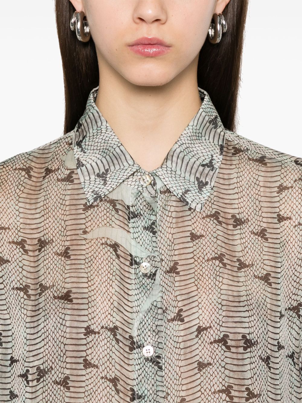 Printed silk shirt