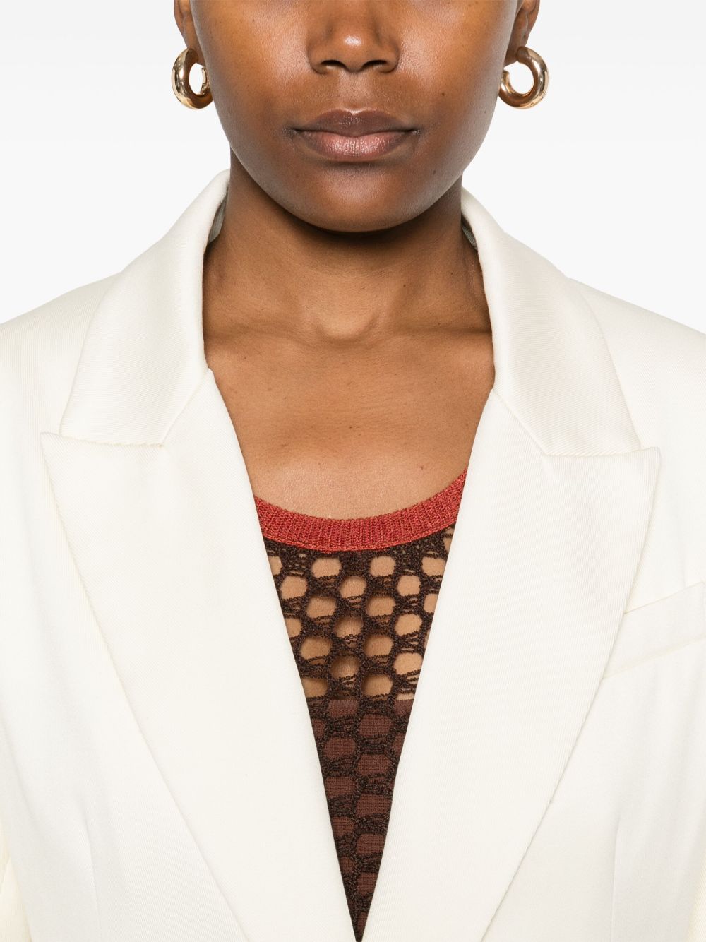 Cotton single-breasted blazer jacket