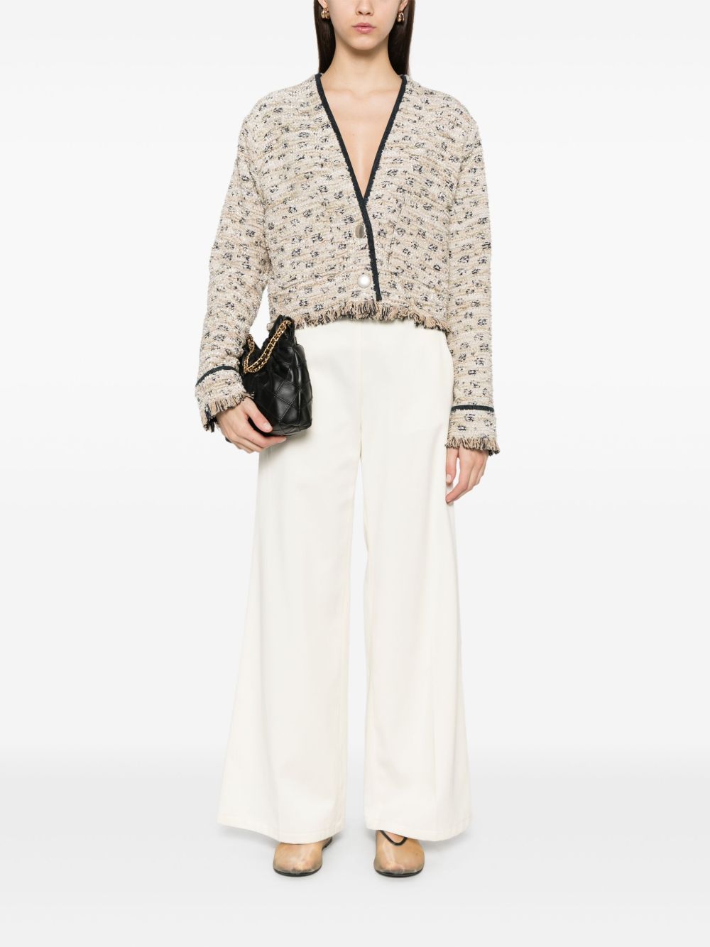 Cotton wide-leg trousers