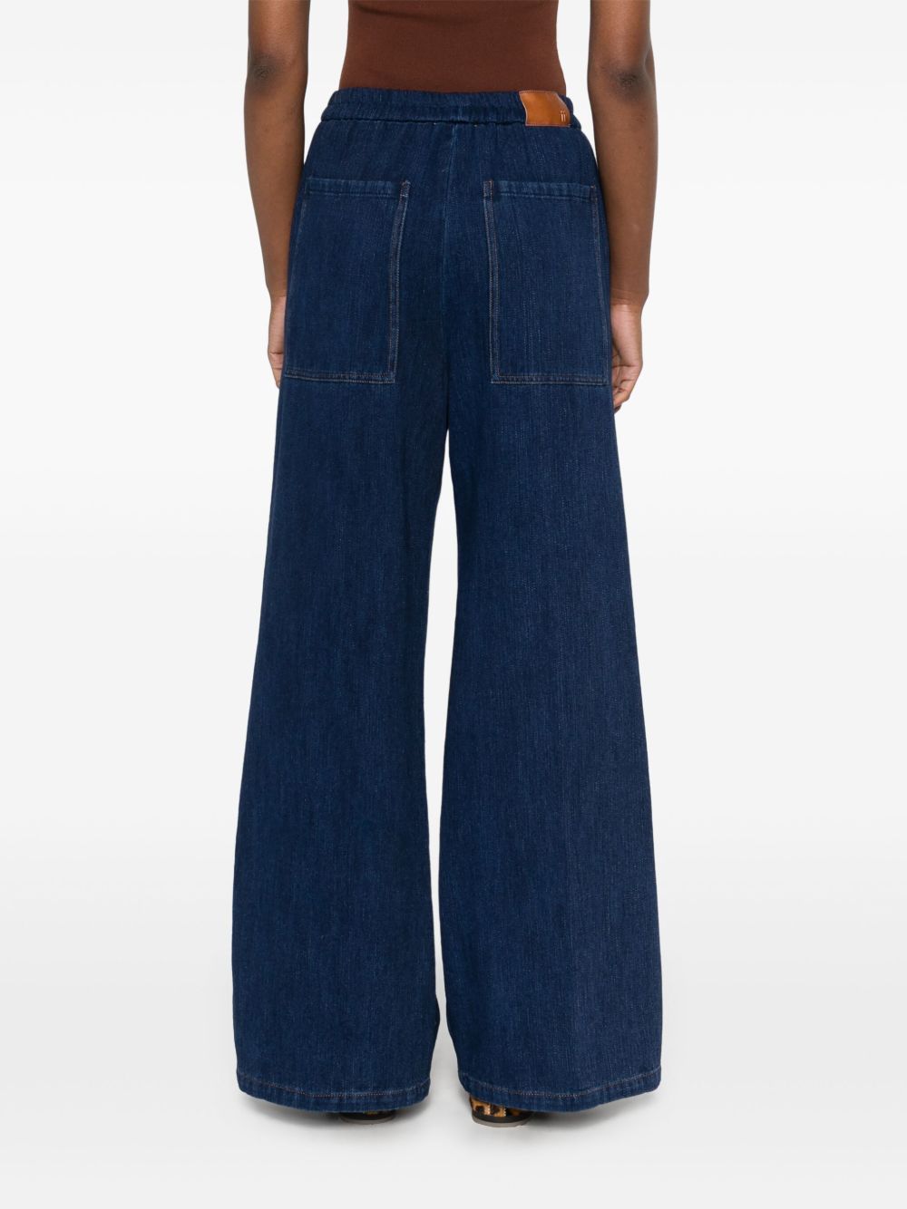 Denim wide-leg trousers