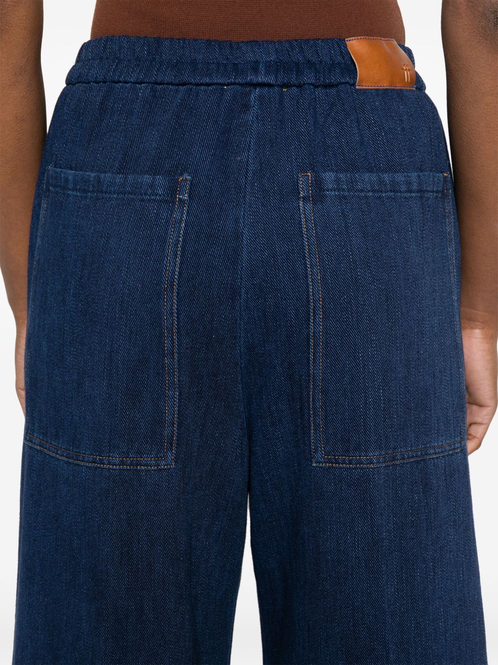 Denim wide-leg trousers