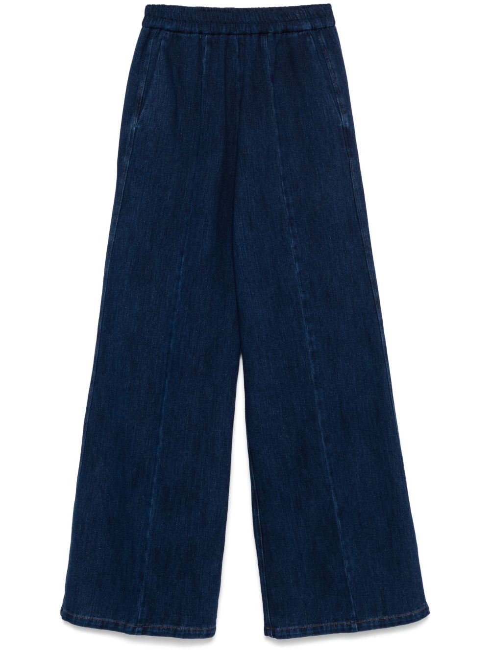 Denim wide-leg trousers