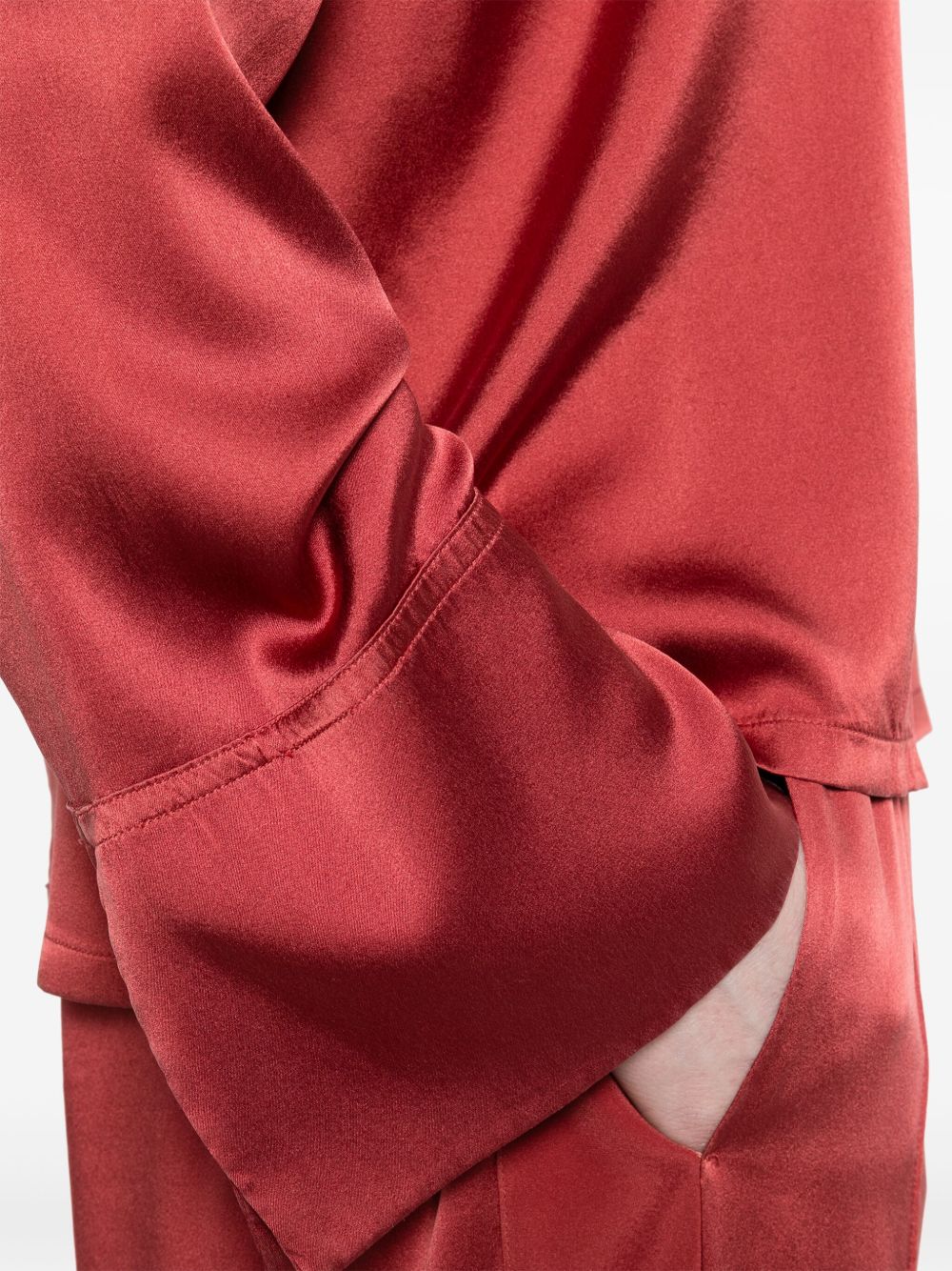 Silk v-necked blouse