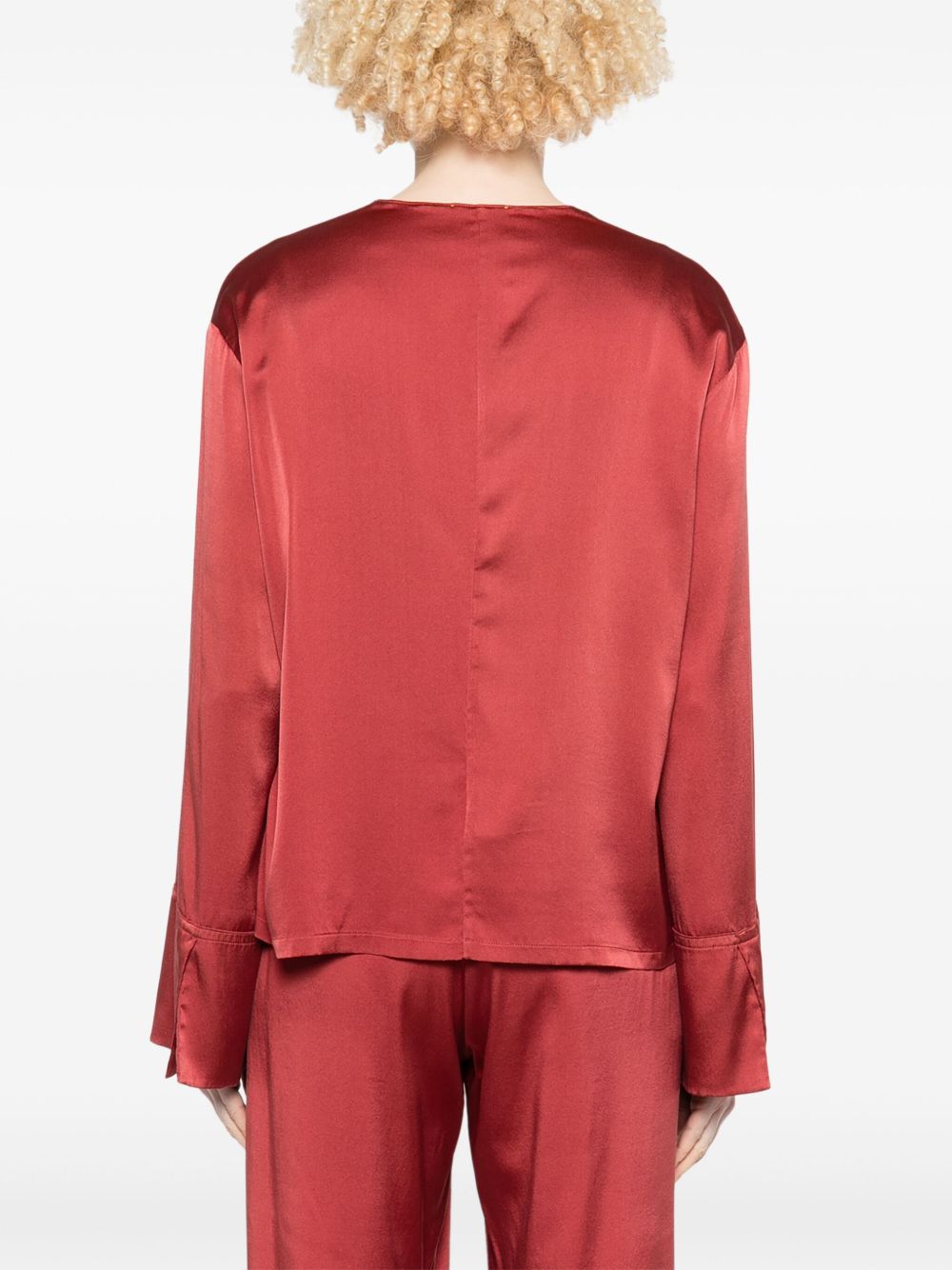 Silk v-necked blouse