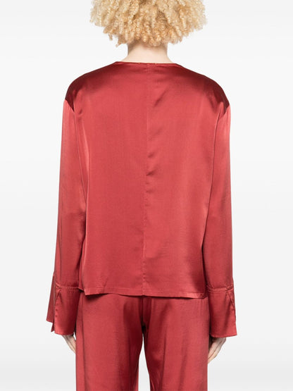 Silk v-necked blouse