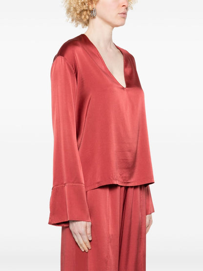 Silk v-necked blouse