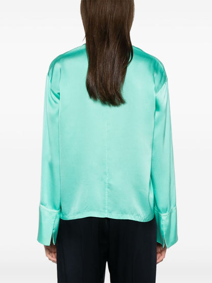 Silk v-necked blouse