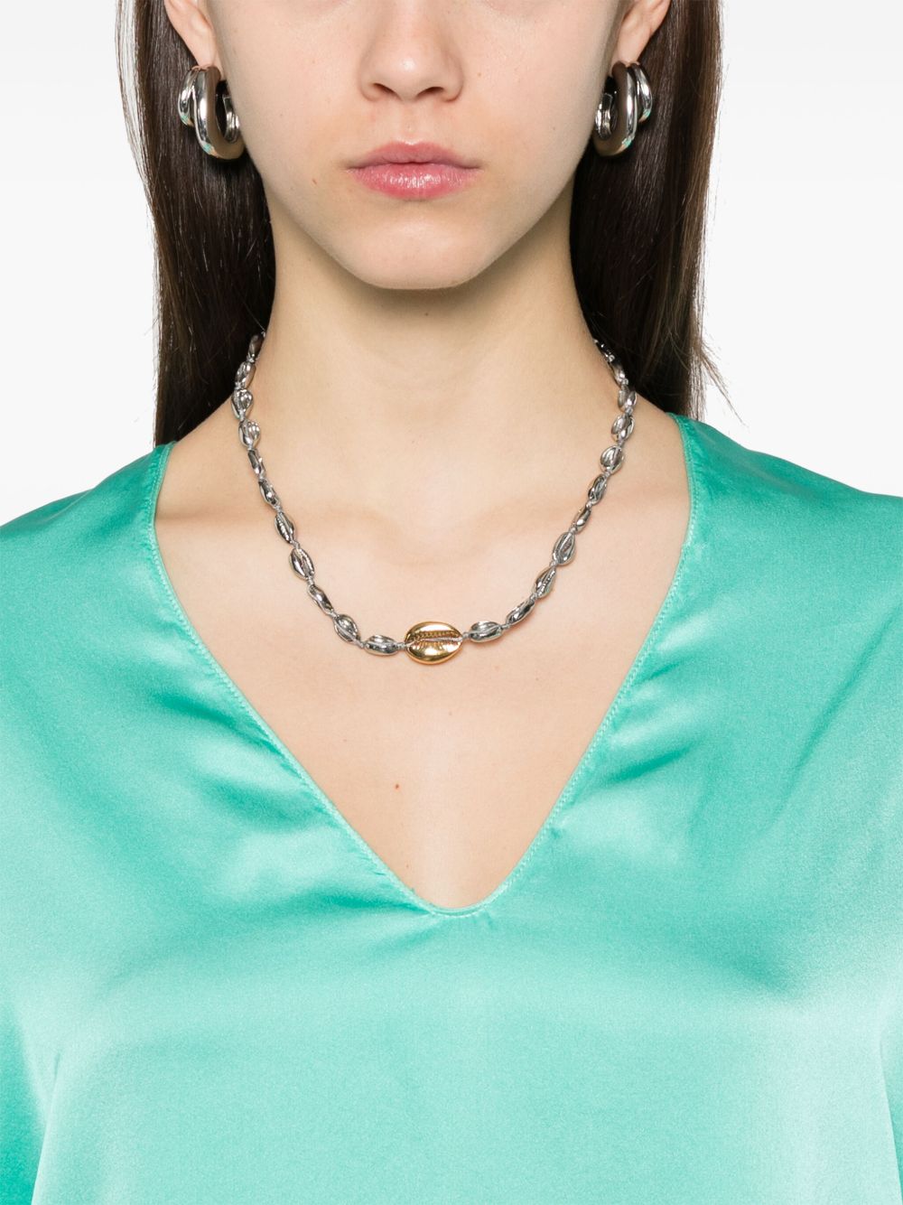 Silk v-necked blouse
