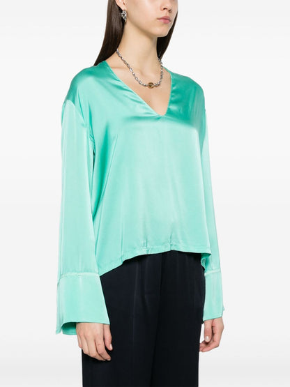 Silk v-necked blouse