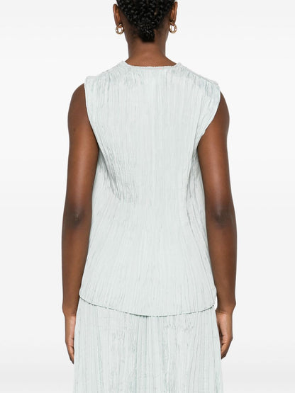 V-necked tank top