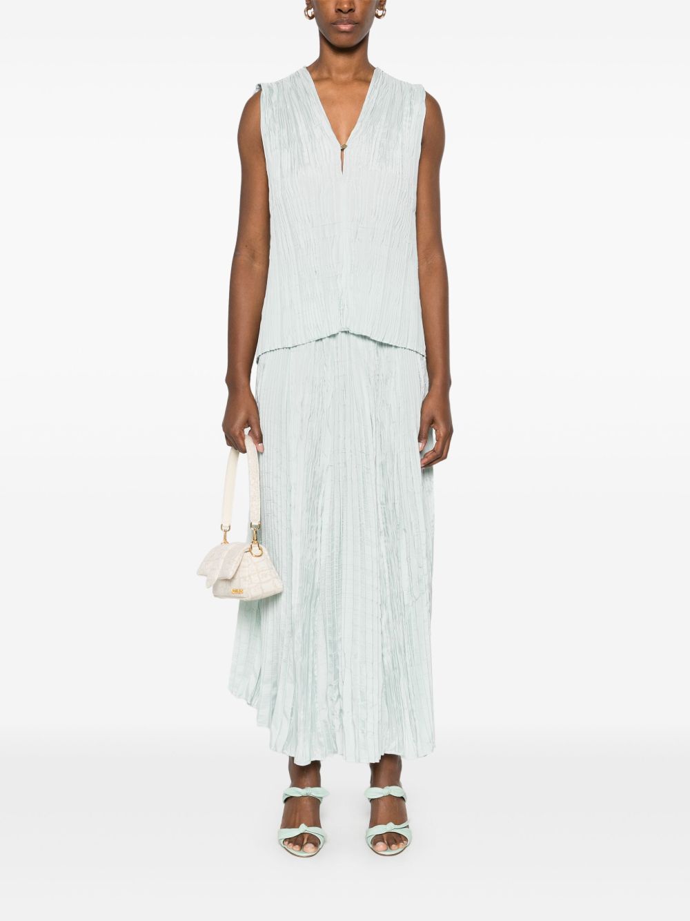 V-necked tank top