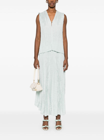 V-necked tank top