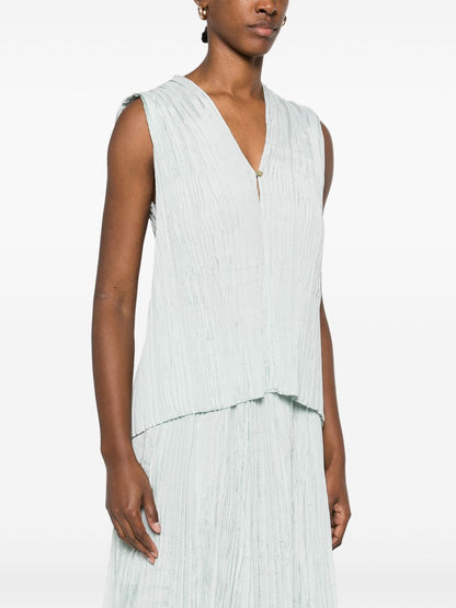 V-necked tank top