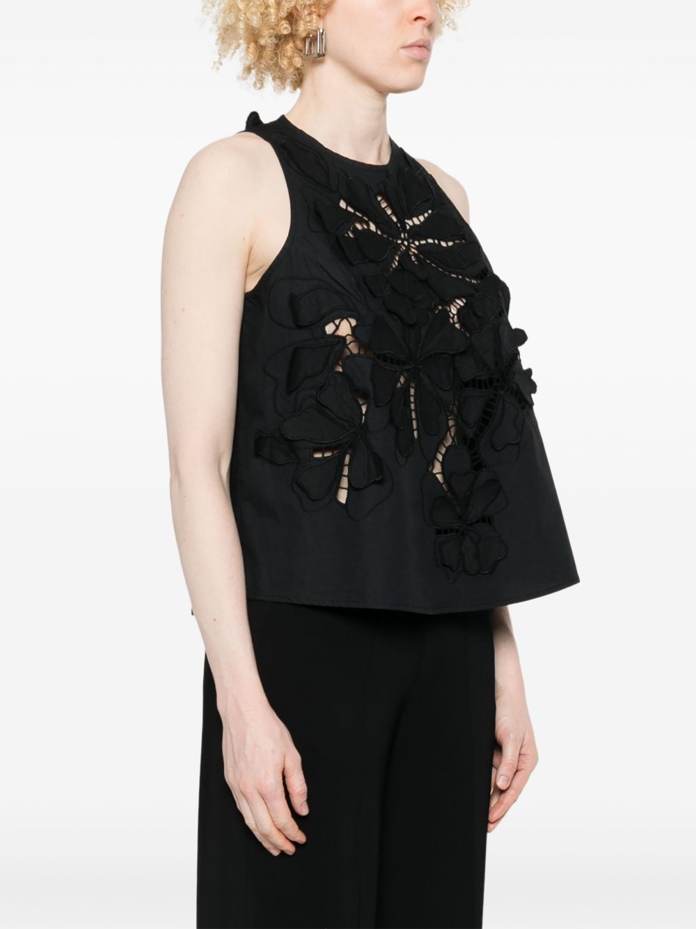 Embroidered cotton top