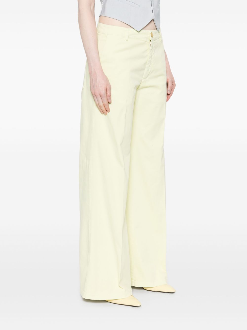 Cotton wide-leg trousers