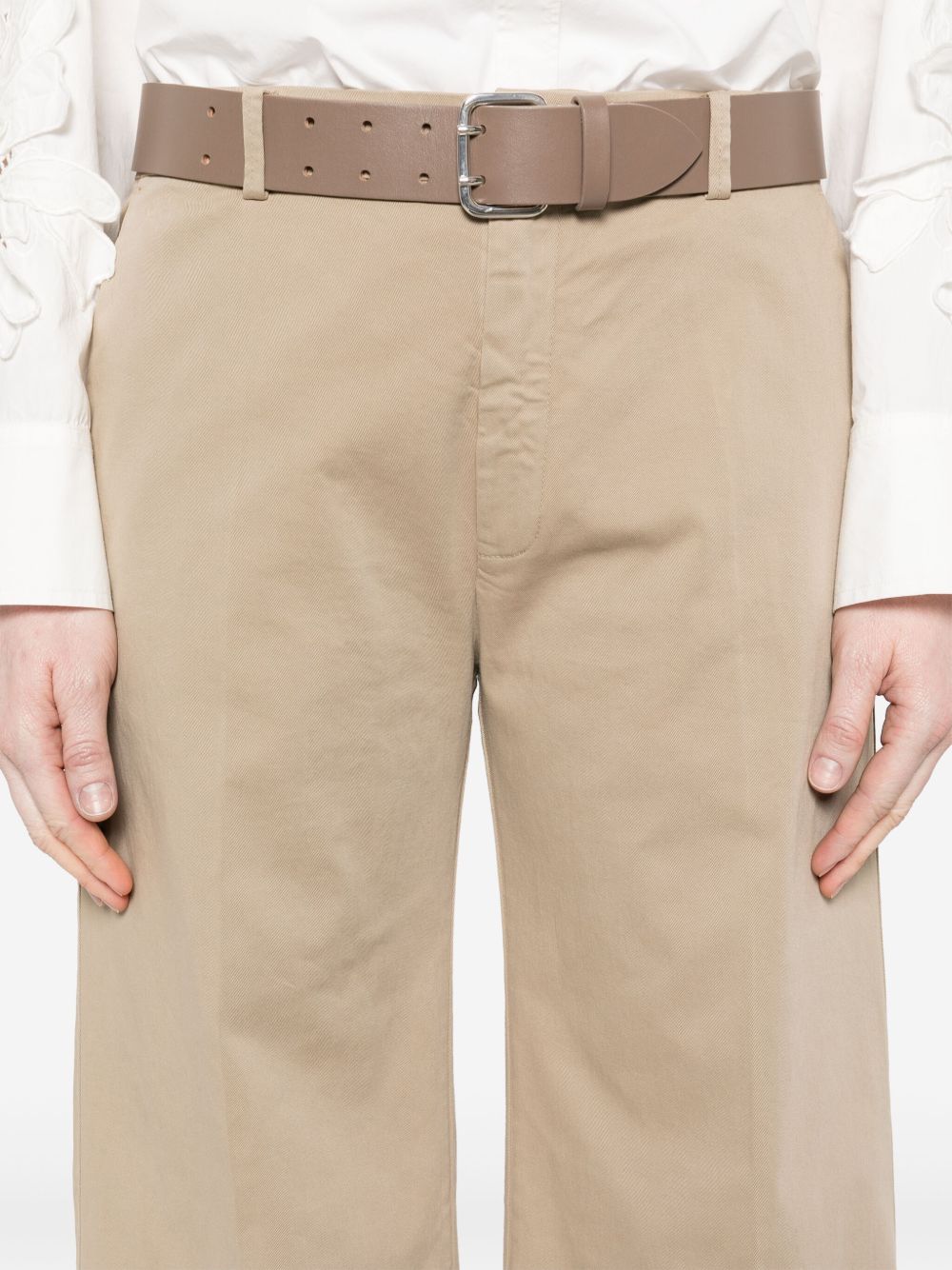 Cotton wide-leg trousers