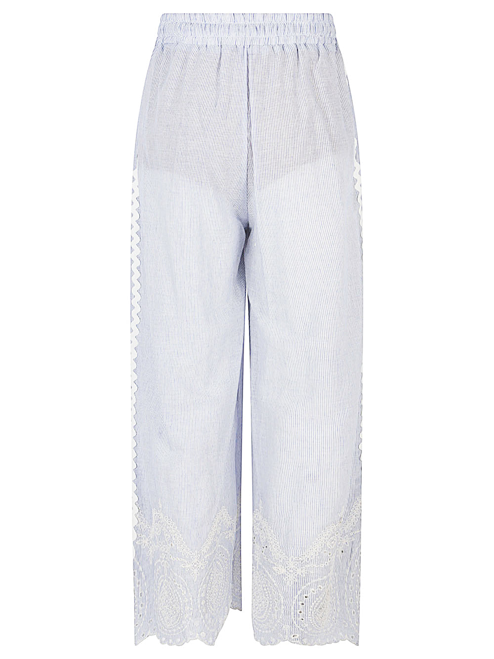Embroidered cotton trousers