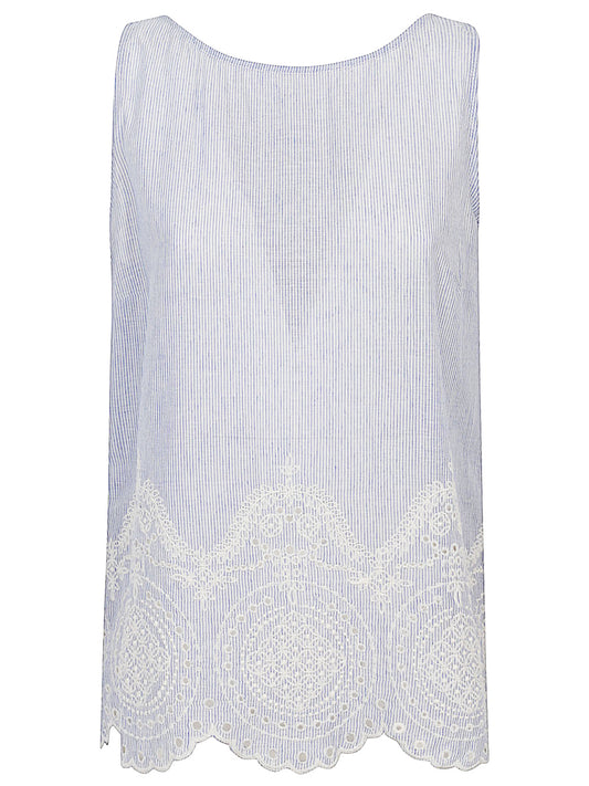 Embroidered cotton top