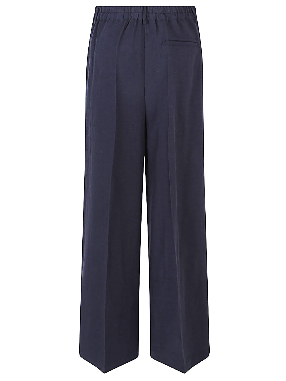 Linen blend wide-leg trousers
