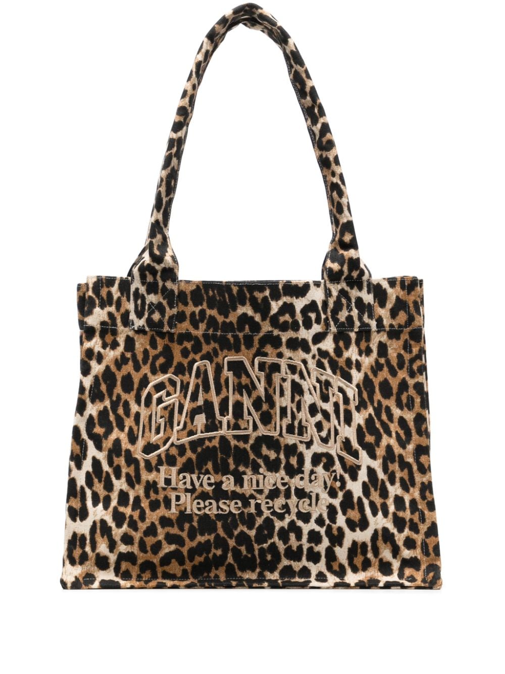 Leopard print large tote