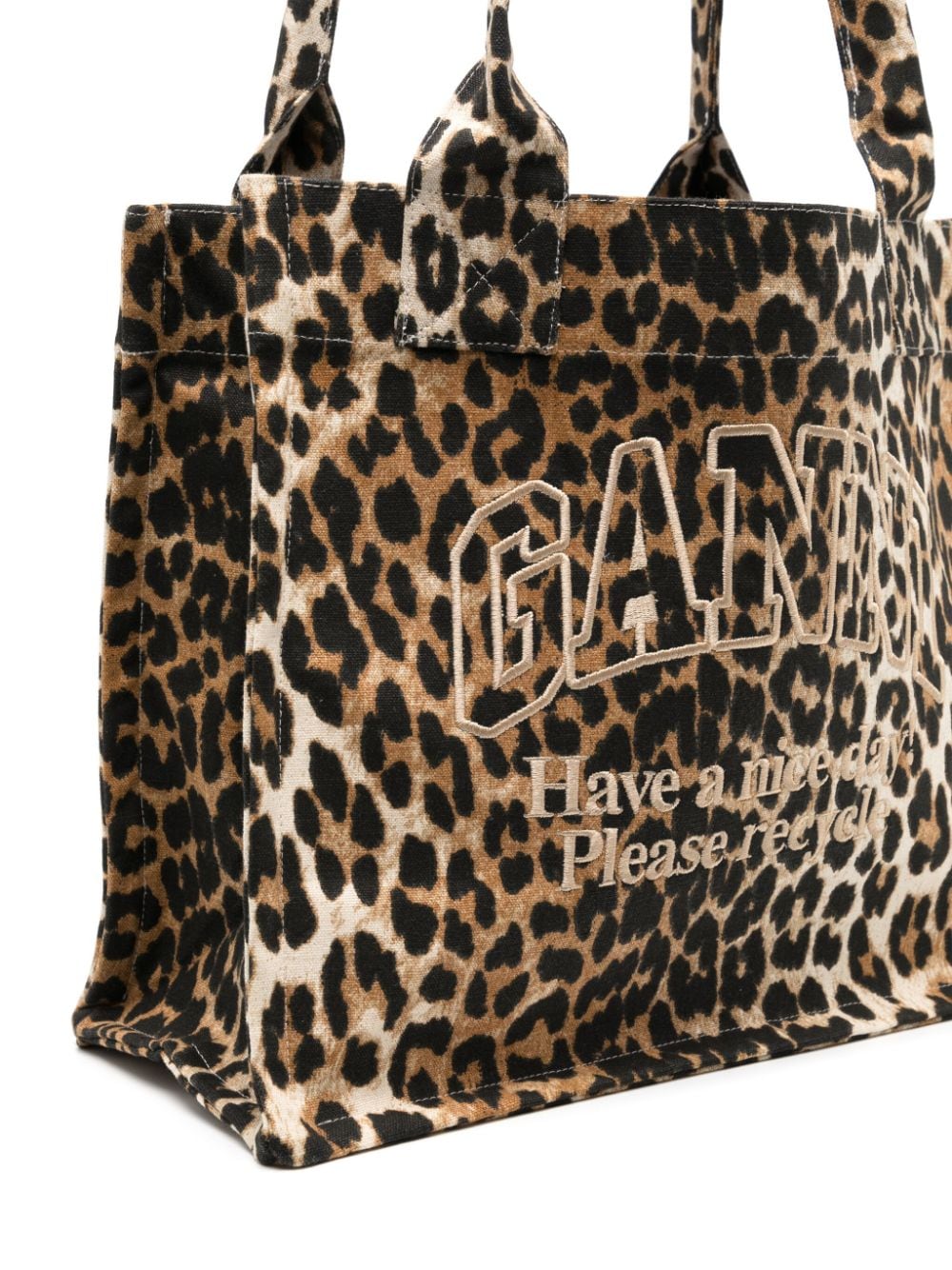 Leopard print large tote