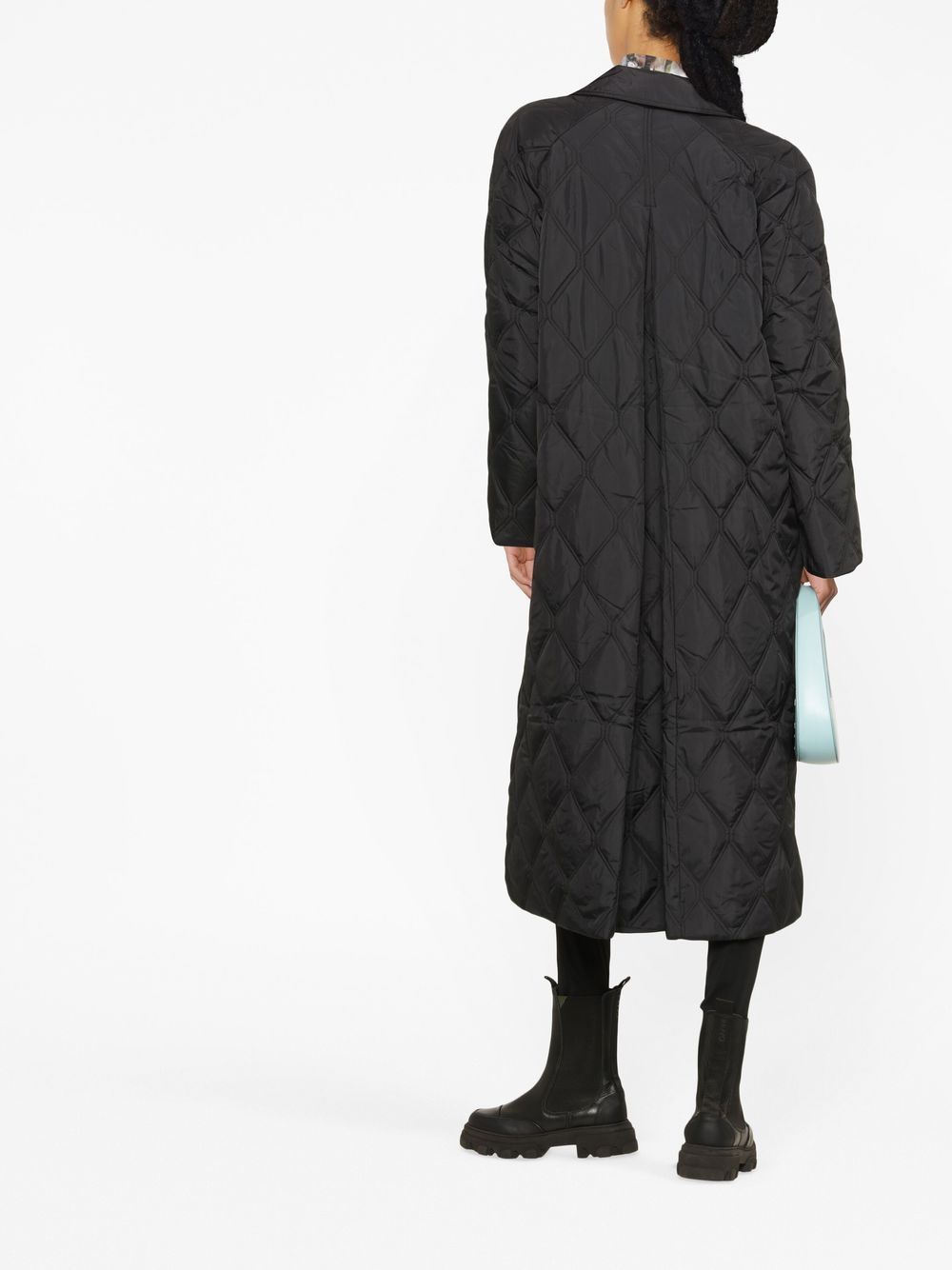 Quilted midi coat