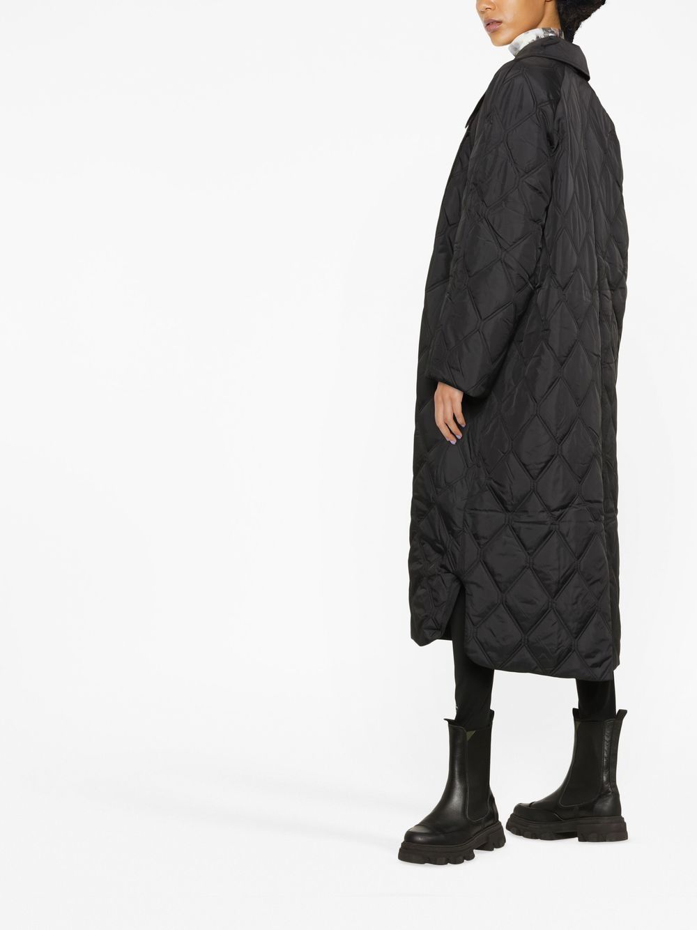 Quilted midi coat