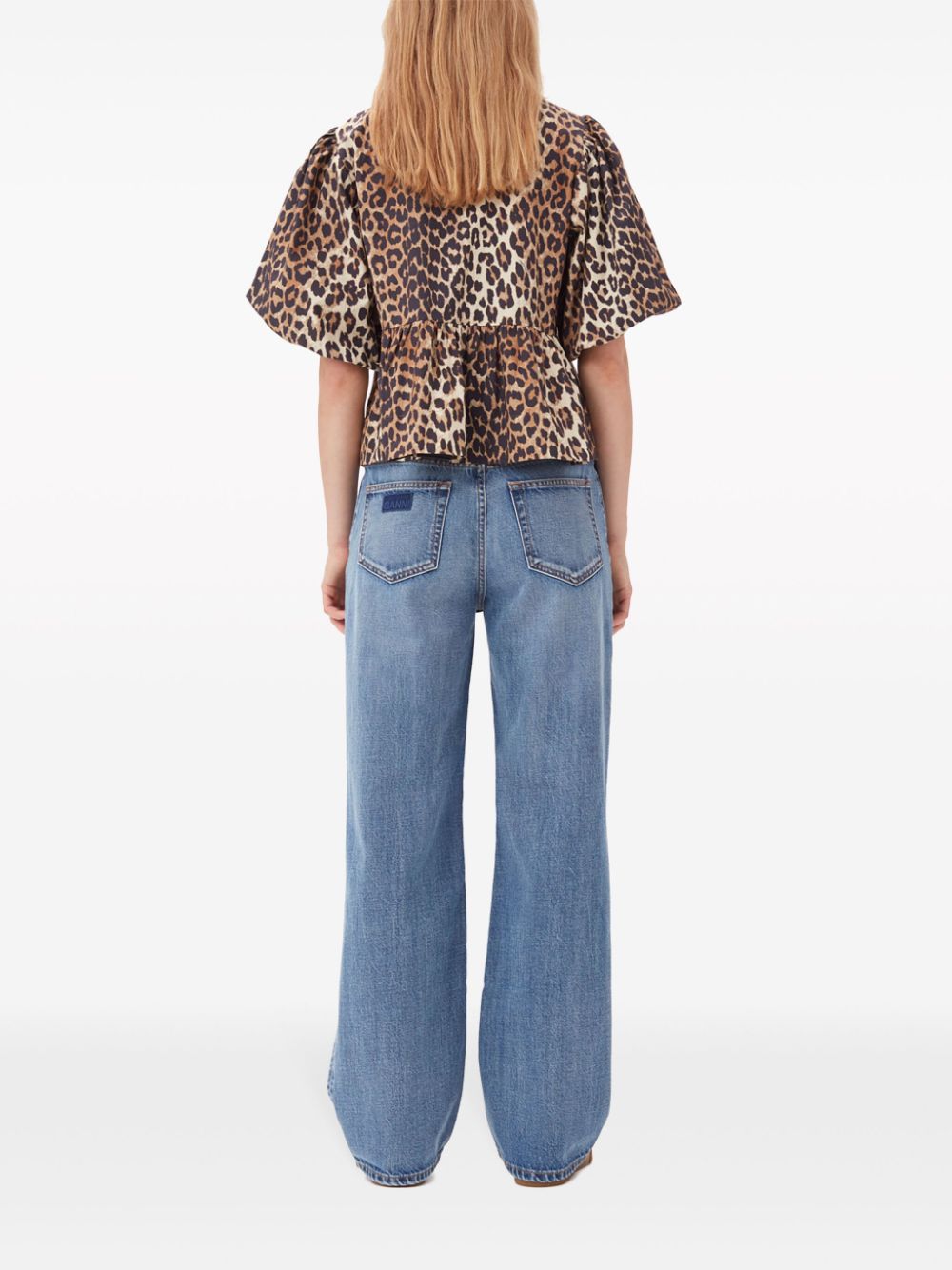 Leopard print cotton blouse