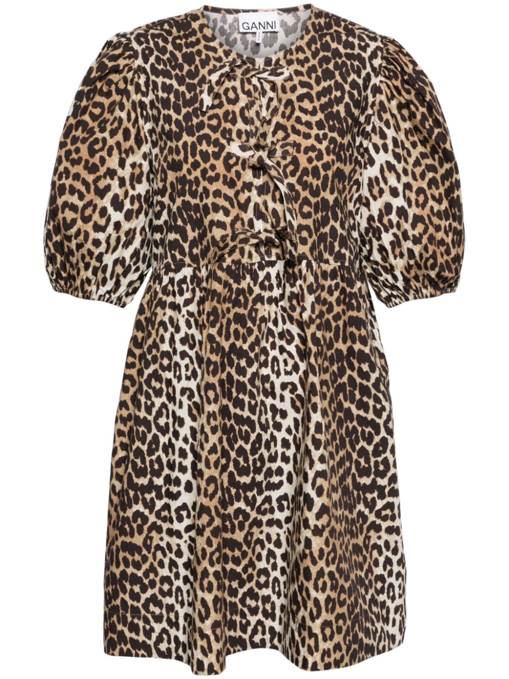 Leopard print cotton mini dress