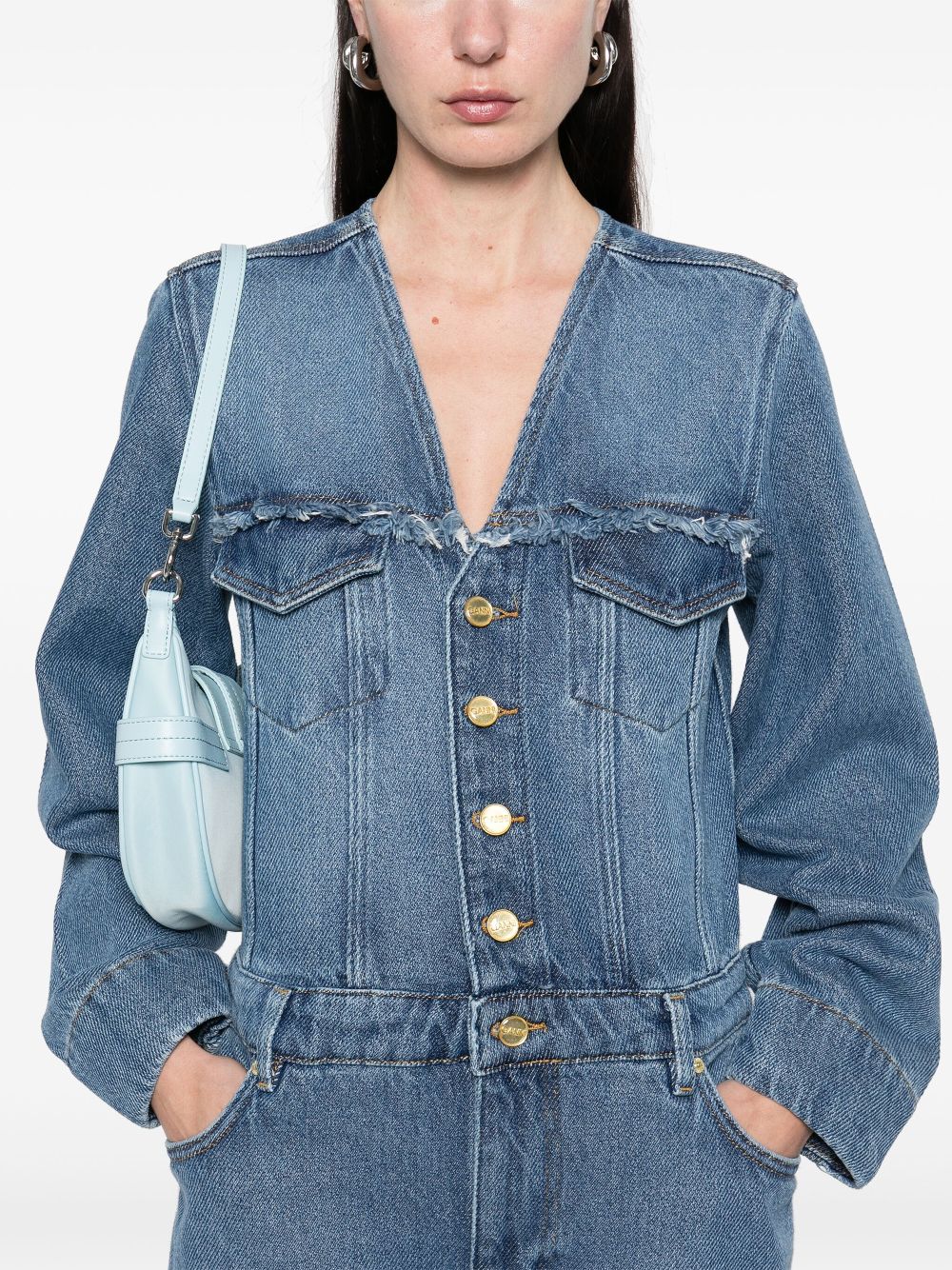 Long denim jumpsuit