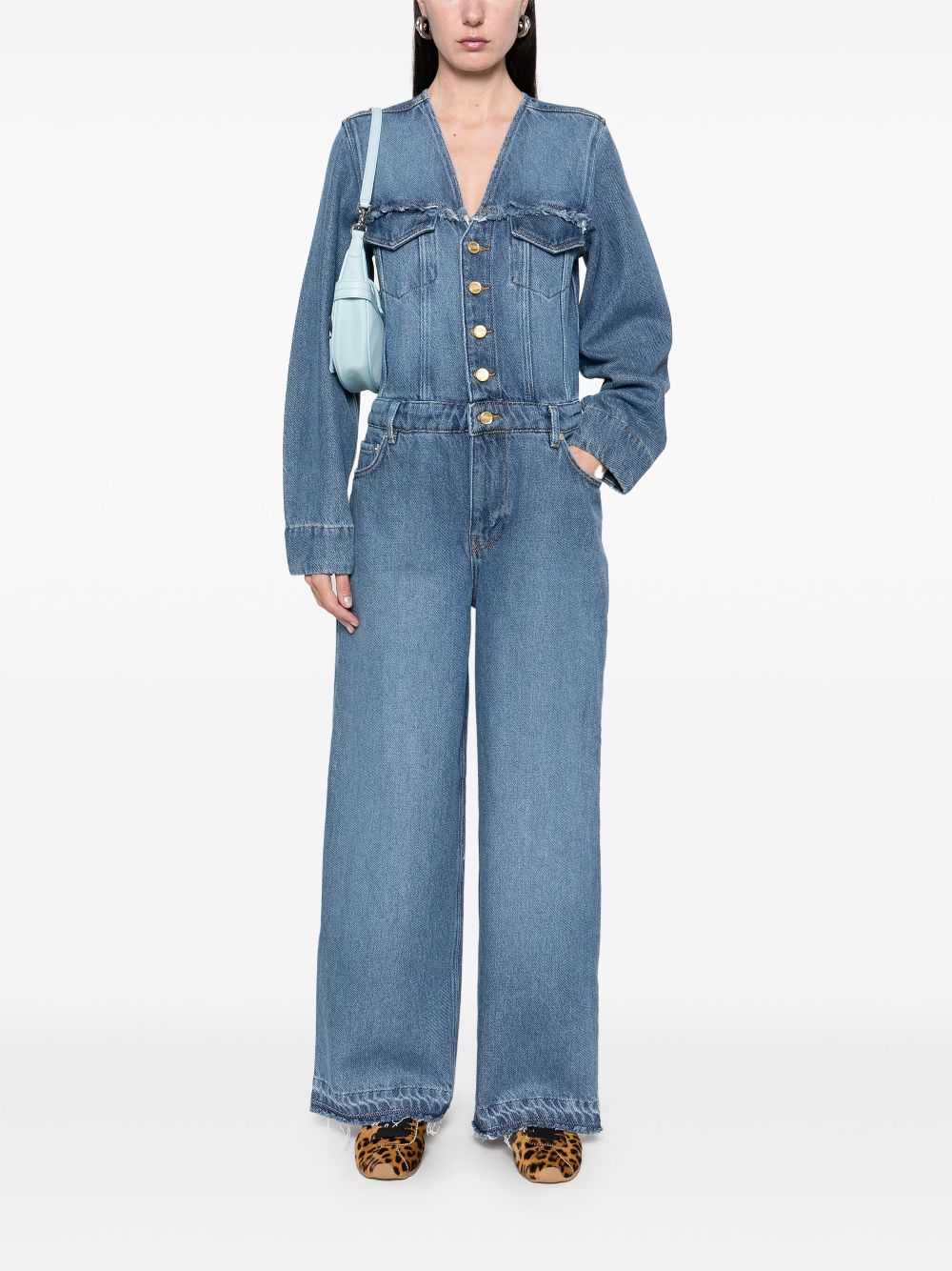 Long denim jumpsuit