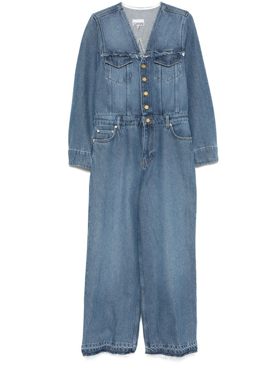 Long denim jumpsuit