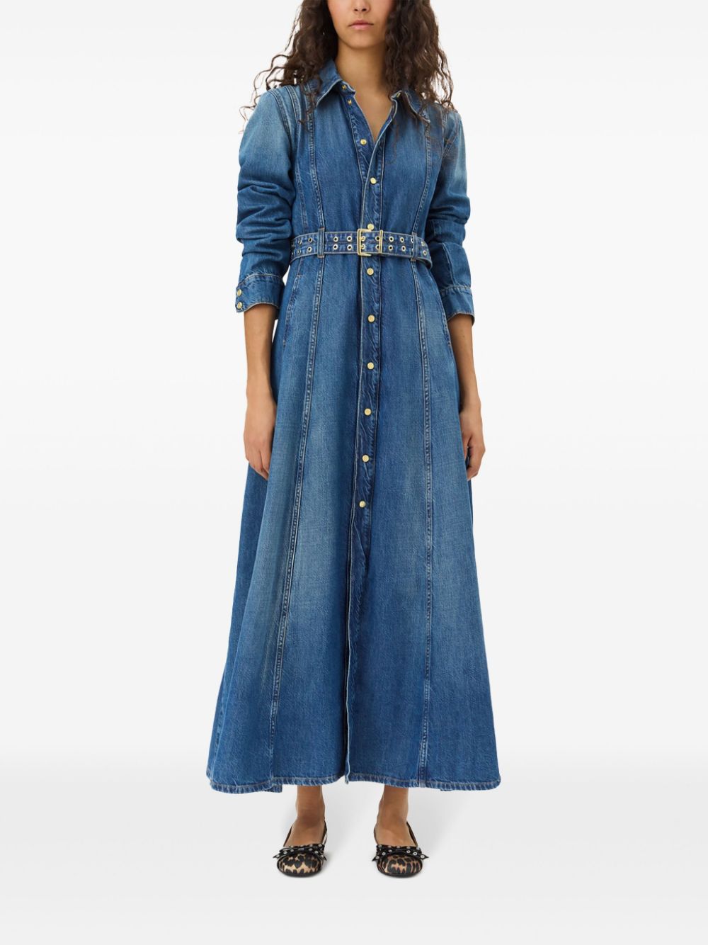 Organic cotton denim maxi dress