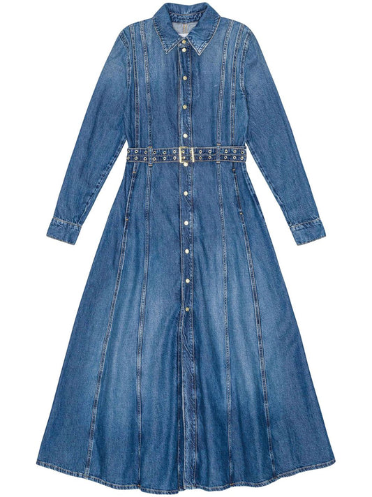 Organic cotton denim maxi dress