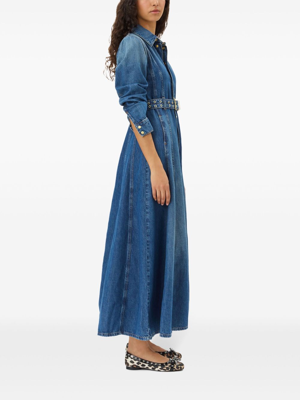 Organic cotton denim maxi dress