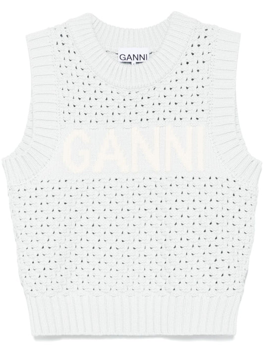 Openwork cotton vest