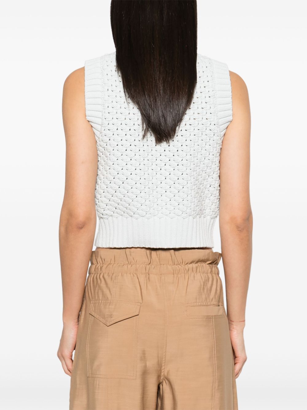 Openwork cotton vest