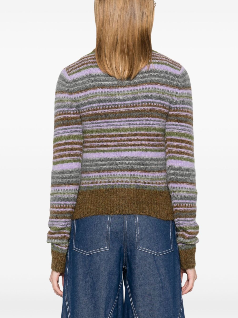 Wool striped cardigan