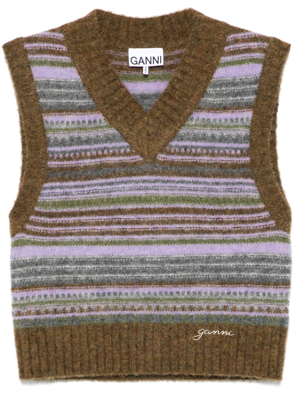 Striped v-necked vest