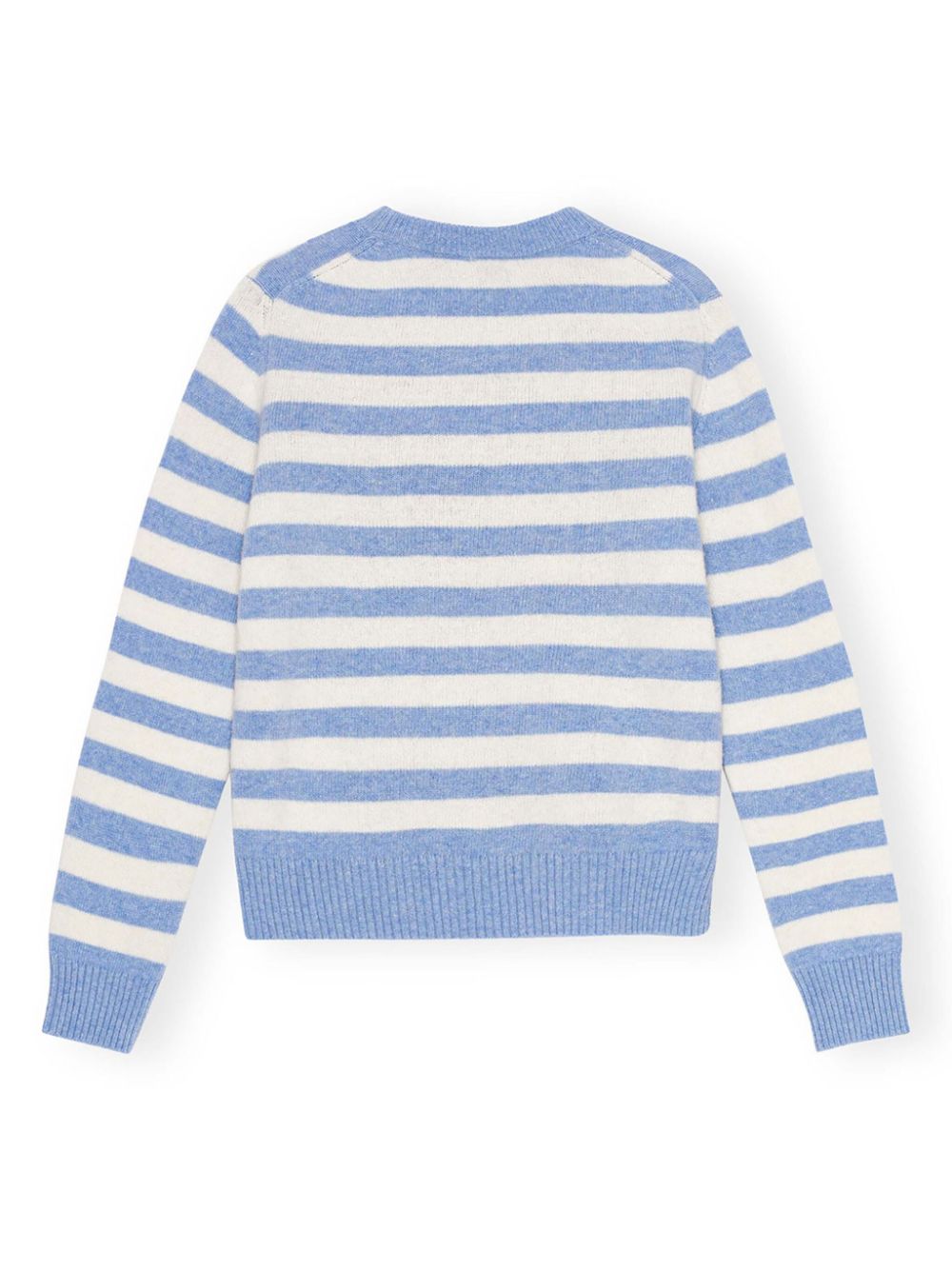 Embroidered striped wool sweater