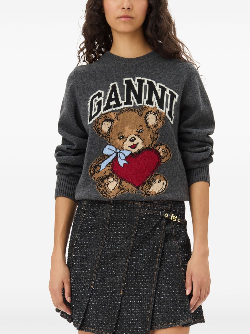 Bear wool crewneck sweater