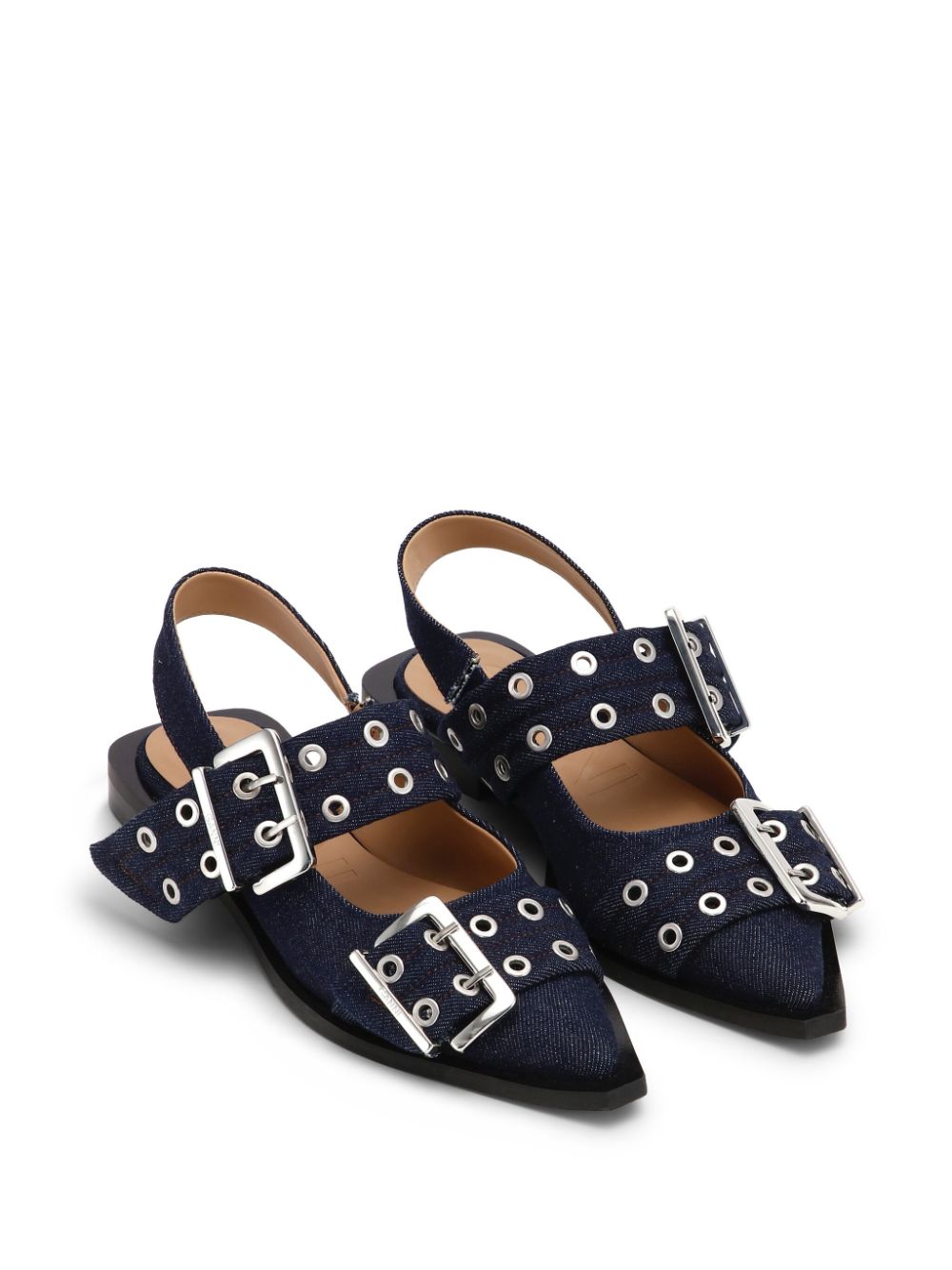 Denim slingback ballets