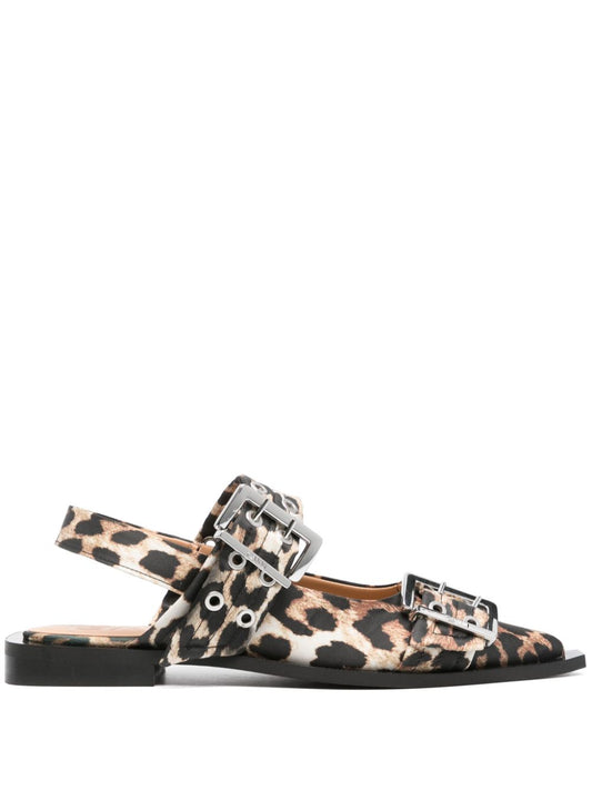 Leopard print slingback ballets