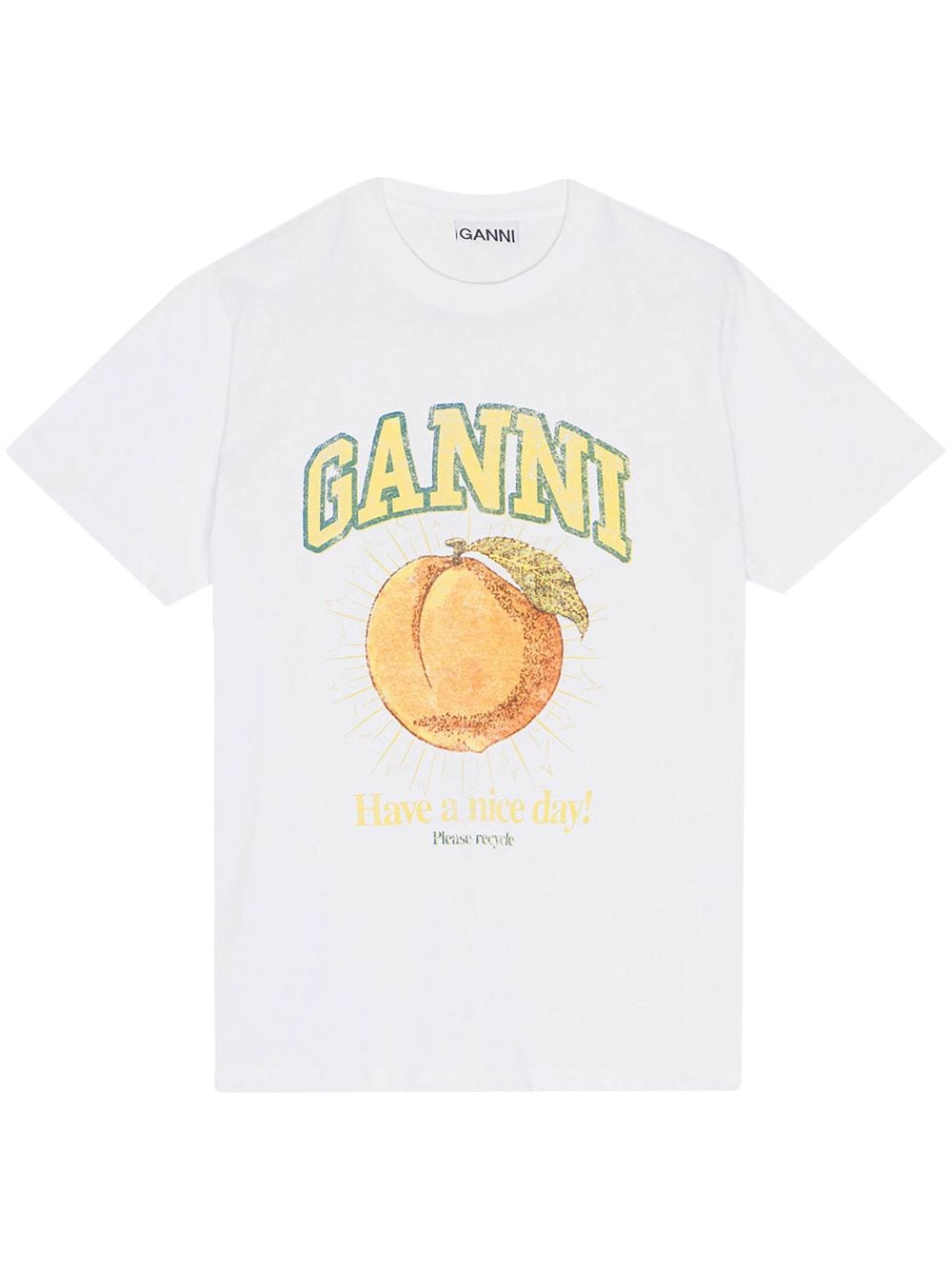 Peach print cotton t-shirt