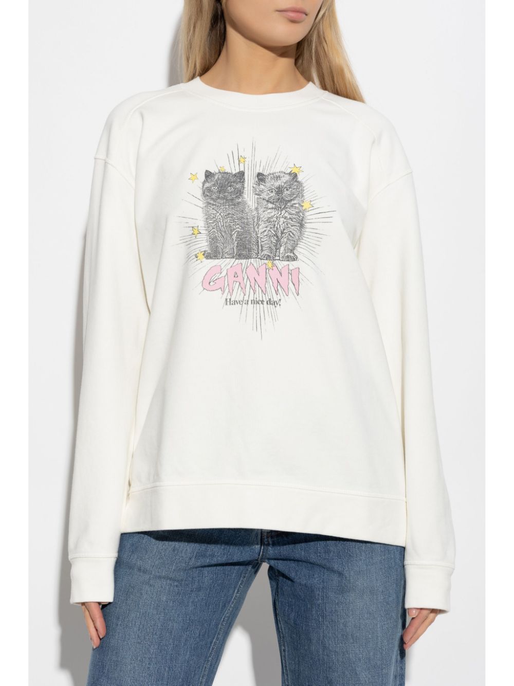 Kittens print cotton sweatshirt