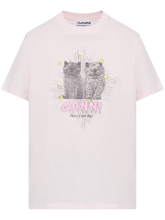 Kittens print cotton t-shirt