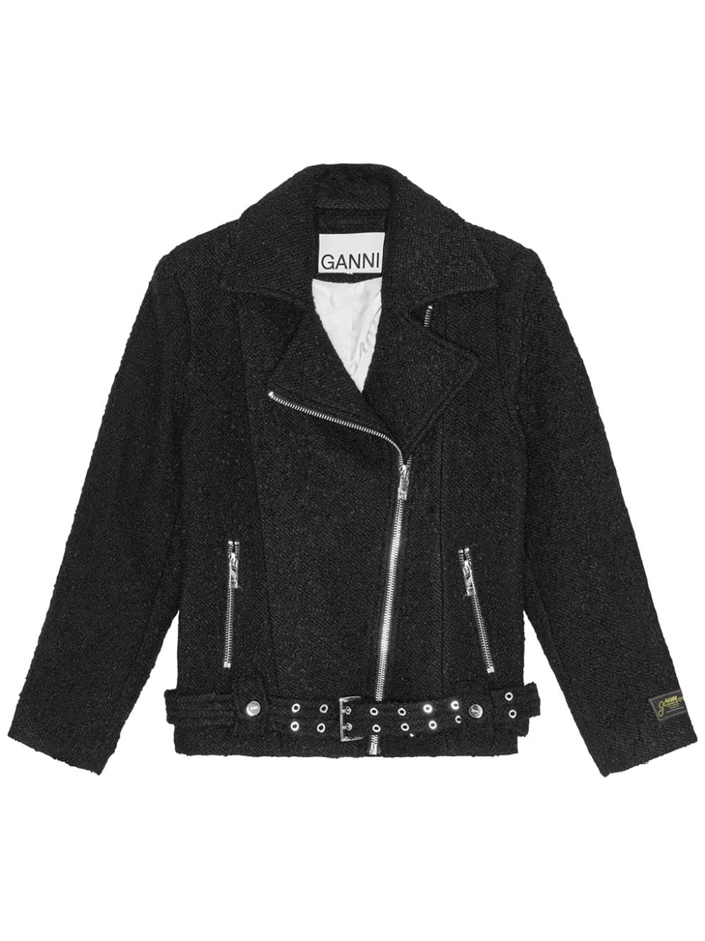 Boucle wool biker jacket