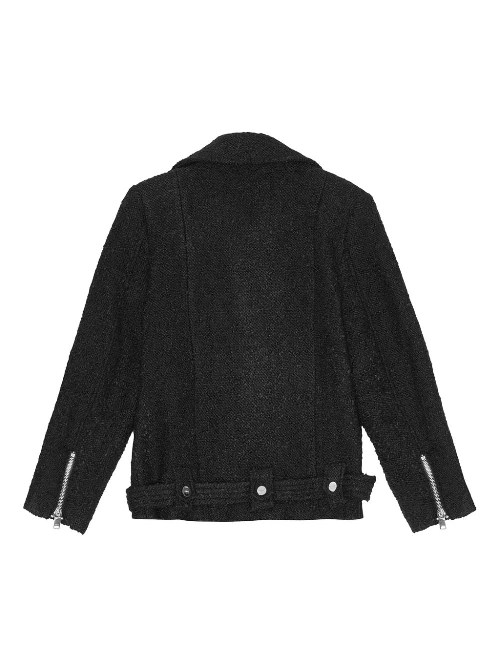 Boucle wool biker jacket