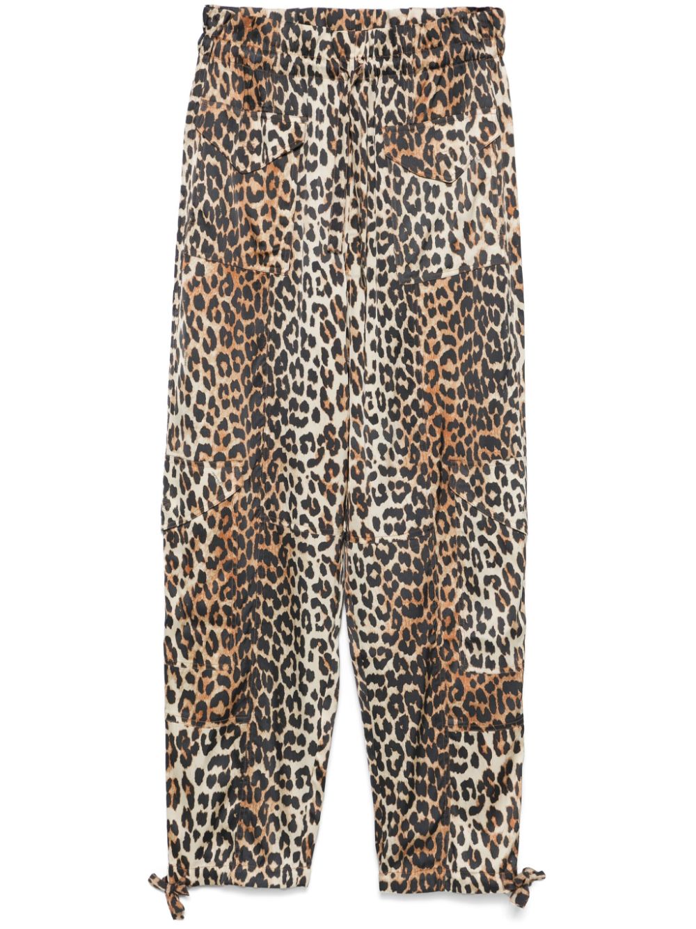 Leopard print satin trousers