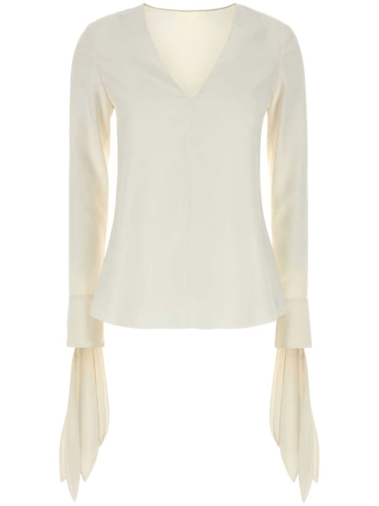 Silk v-necked blouse